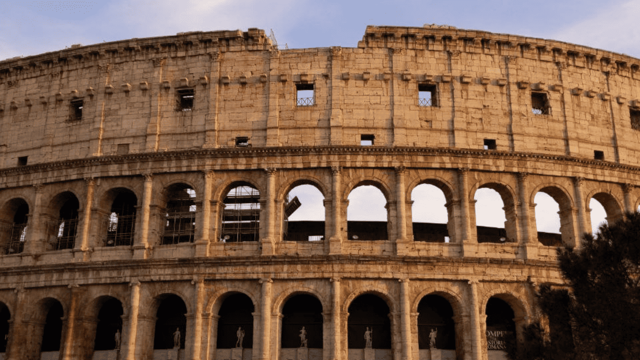 A picture of the colosseum which is an ancient roman structure