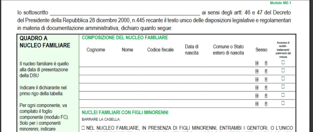 ISEE form to fill out for proving family income for scholarships (Example)