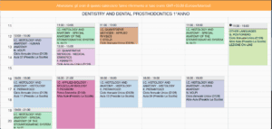 Siena English Dentistry - Weekly Class Timetable