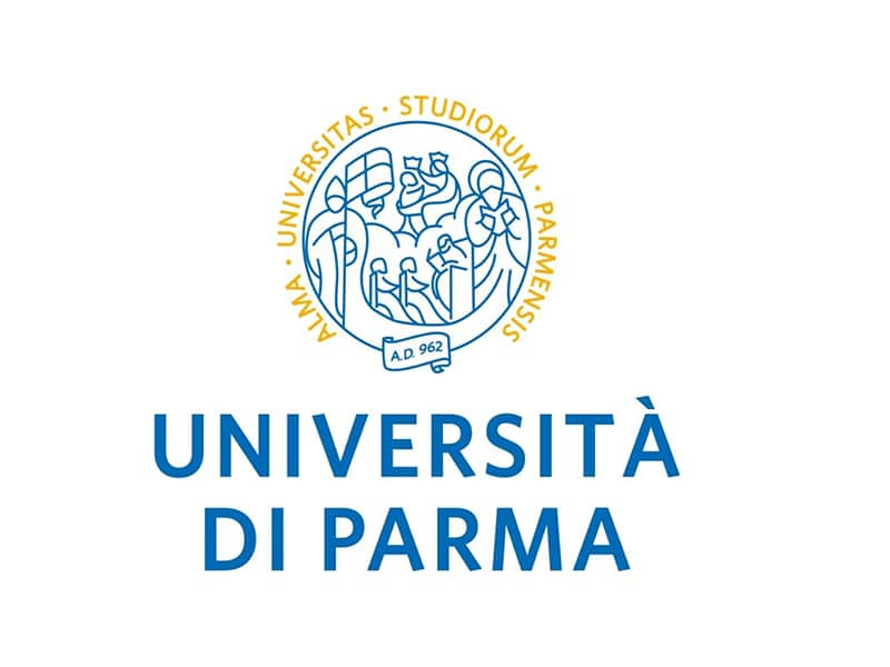 Logo of Parma University with text that has the Italian name of the university "Universita di Parma"